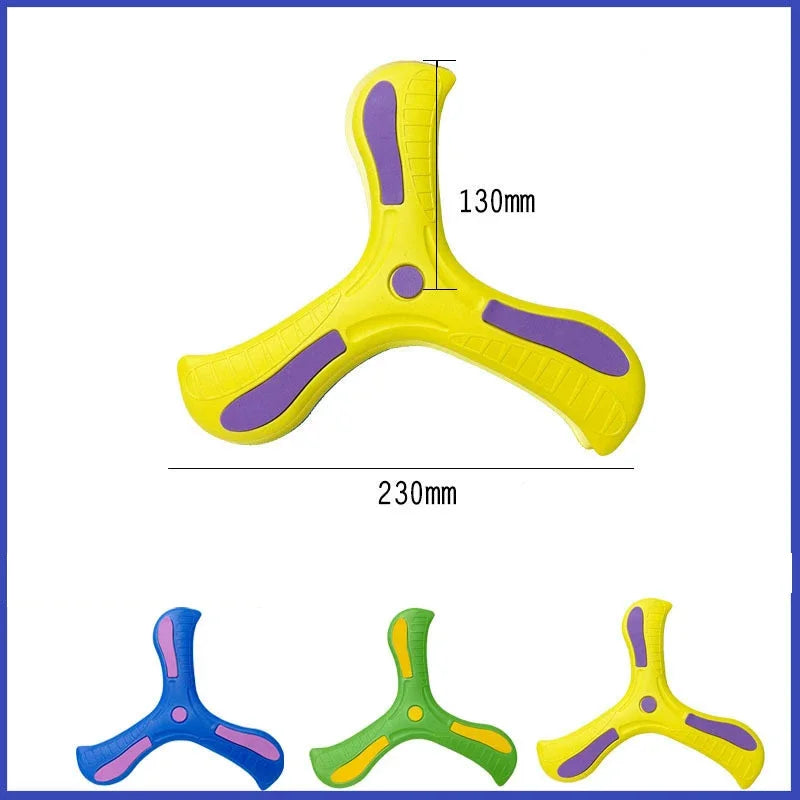 Boomerang Seguro y Suave para Niños de Tres Hojas - Juguete Educativo al Aire Libre, Ideal para Coordinación y Diversión en Familia